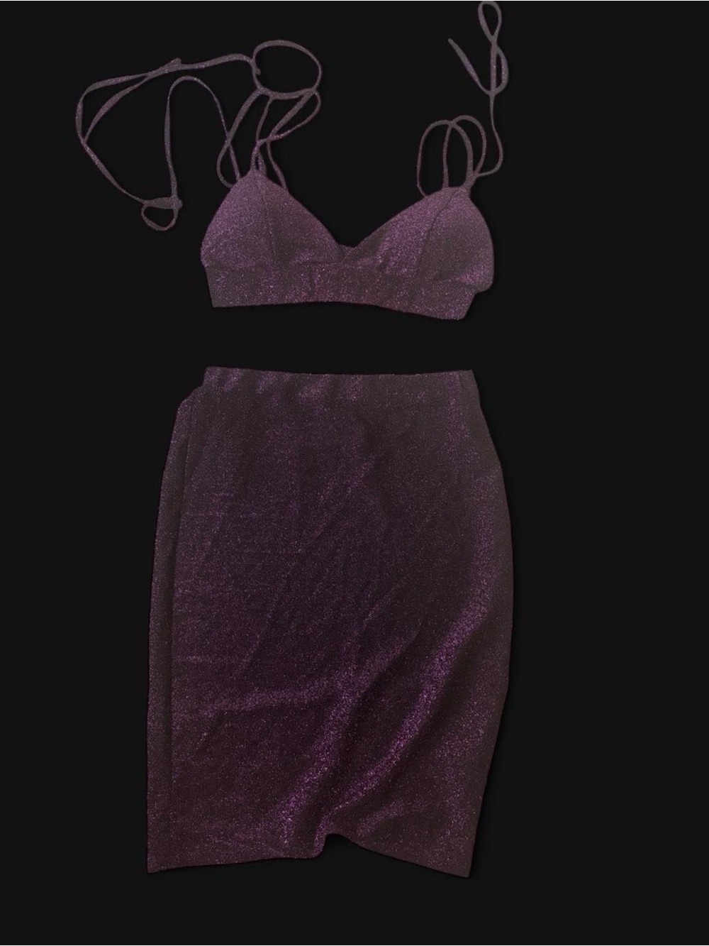 Vestidos Purple Shimmer Two Piece Set ✨